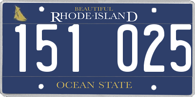 RI license plate 151025