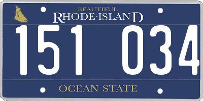 RI license plate 151034