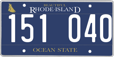 RI license plate 151040