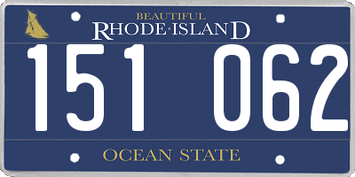 RI license plate 151062