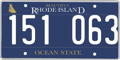 RI license plate 151063