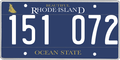 RI license plate 151072