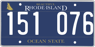 RI license plate 151076