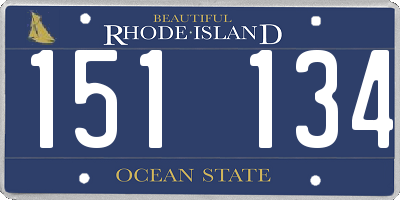 RI license plate 151134