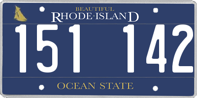 RI license plate 151142