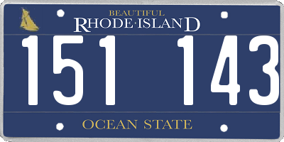 RI license plate 151143