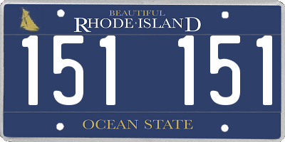RI license plate 151151