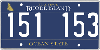 RI license plate 151153