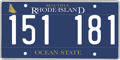 RI license plate 151181