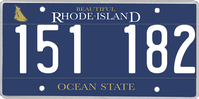 RI license plate 151182