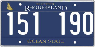 RI license plate 151190