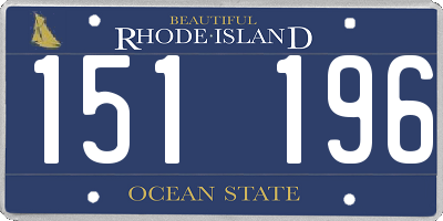 RI license plate 151196