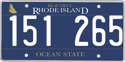 RI license plate 151265