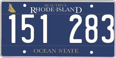 RI license plate 151283