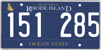RI license plate 151285