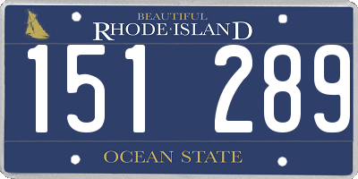 RI license plate 151289
