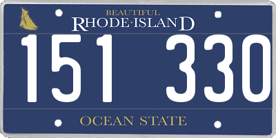 RI license plate 151330