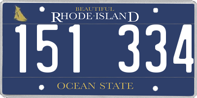 RI license plate 151334
