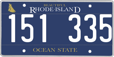 RI license plate 151335
