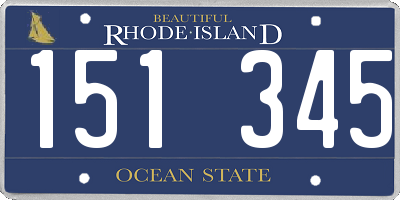 RI license plate 151345