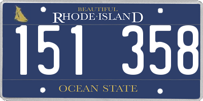 RI license plate 151358