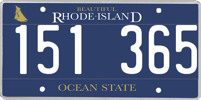RI license plate 151365