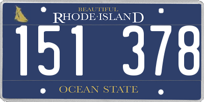 RI license plate 151378