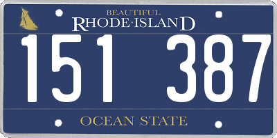 RI license plate 151387