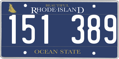 RI license plate 151389