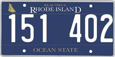 RI license plate 151402