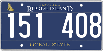 RI license plate 151408