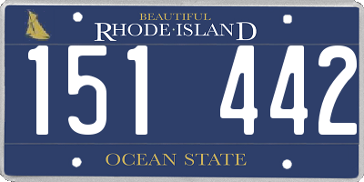 RI license plate 151442
