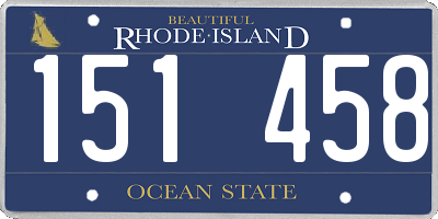 RI license plate 151458