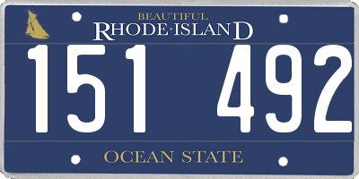 RI license plate 151492
