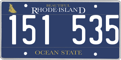 RI license plate 151535