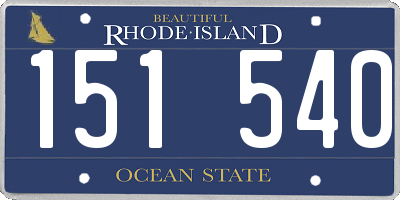 RI license plate 151540