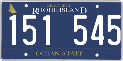 RI license plate 151545
