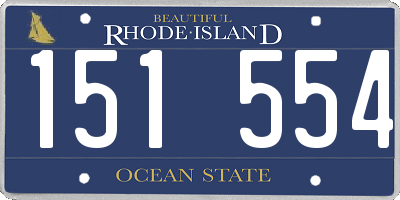 RI license plate 151554