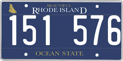 RI license plate 151576