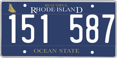 RI license plate 151587