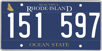 RI license plate 151597
