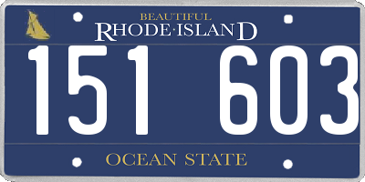 RI license plate 151603