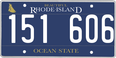 RI license plate 151606