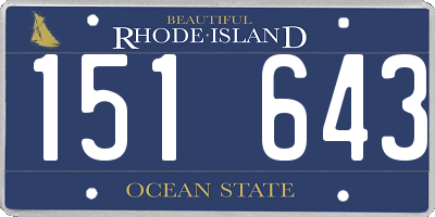 RI license plate 151643