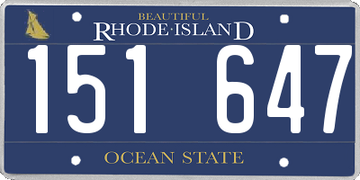RI license plate 151647