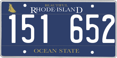 RI license plate 151652