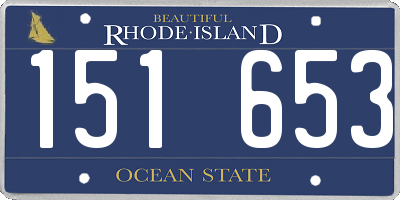 RI license plate 151653