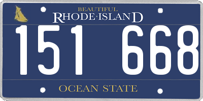 RI license plate 151668