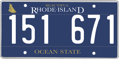 RI license plate 151671