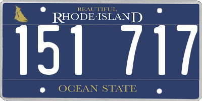 RI license plate 151717